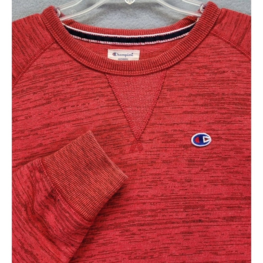 Champion Crewneck Sweater Mens‎ Size Medium Y2K Embroidered Cuffs Dadcore